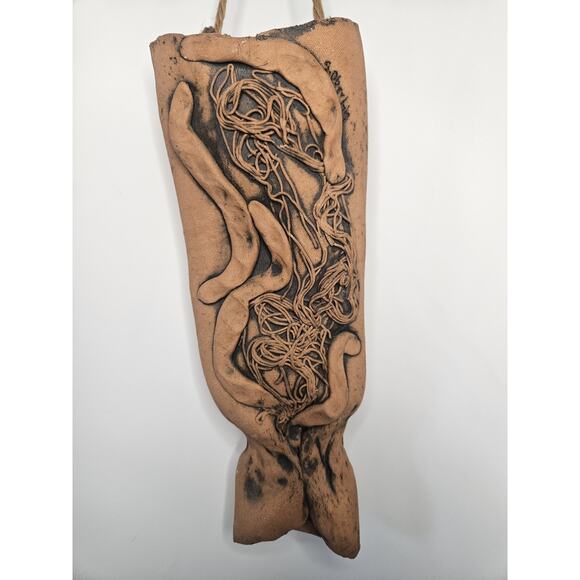 Ceremic Wall Pocket 11" Large Cone Shaped Planter Hanger Decorative Art - Picture 2 of 6